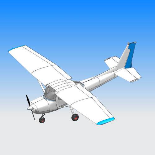 Cessna塞斯纳152通用飞机3D飞机模型三维模型图纸/ug/stp/igs格式