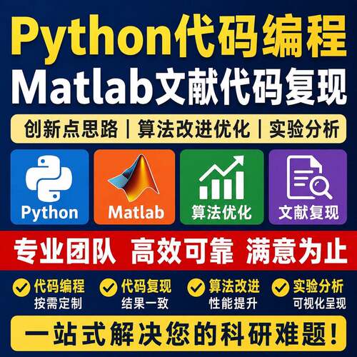 Python代码程式设计Matlab文献代码复现创新点思路算法改进优化实
