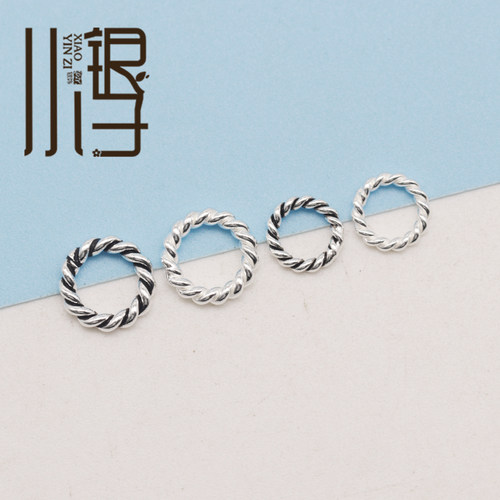 S925纯银麻花闭口圈跑环