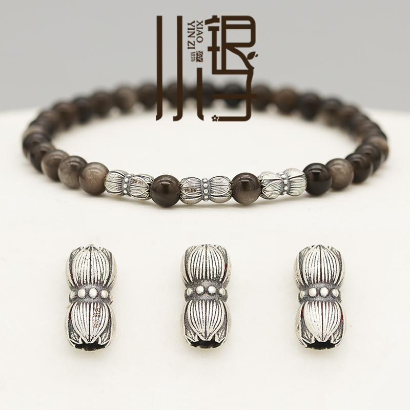 复古双层莲花迷你腰珠足银隔珠