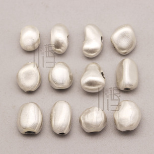 足银隔珠 3D硬银凹凸不规则光面桶珠S999纯银DIY编绳手链串珠配件