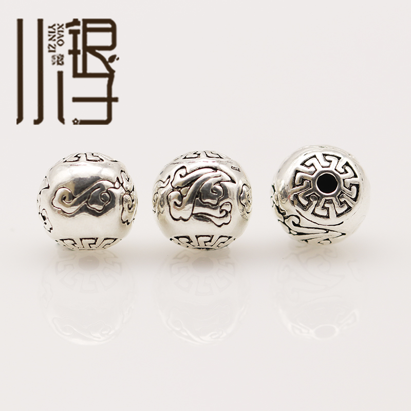 祥云瑞气多尺寸圆珠纯银串珠