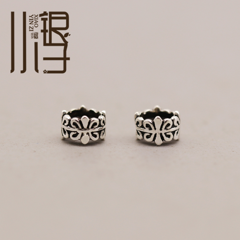 S925纯银复古十字直孔隔珠