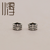 泰银隔珠 复古十字直孔散珠S925纯银银饰DIY手工编绳串珠材料配件