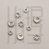 泰银隔珠 迷你圆点花边圆环隔片S925纯银银饰DIY编绳串珠材料配件