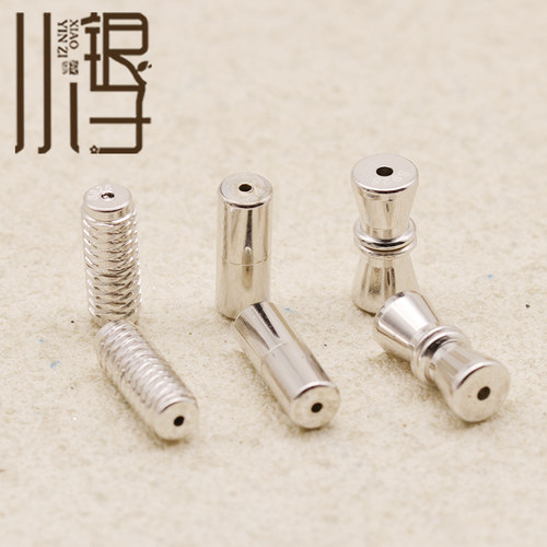 diy光面珍珠接口手链纯银螺丝扣