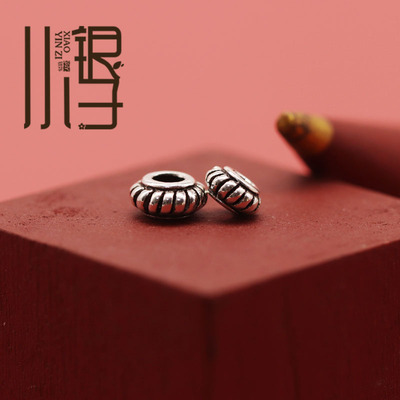 迷你麻花纹灯笼珠纯银隔珠