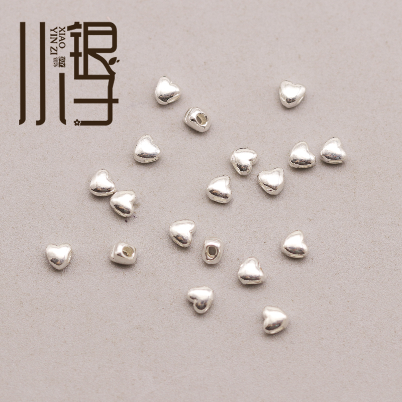 S925纯银碎银几两迷你爱心隔珠