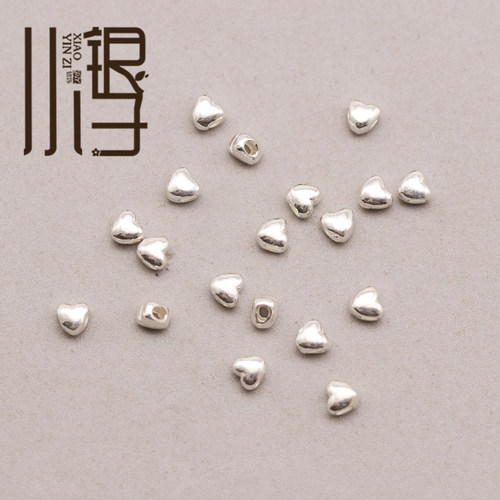 S925纯银碎银几两迷你爱心隔珠