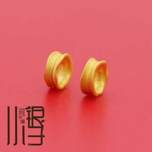 S925纯银隔珠 蛇骨纹不规则圆环隔片 古法银电镀24k金DIY编绳配件