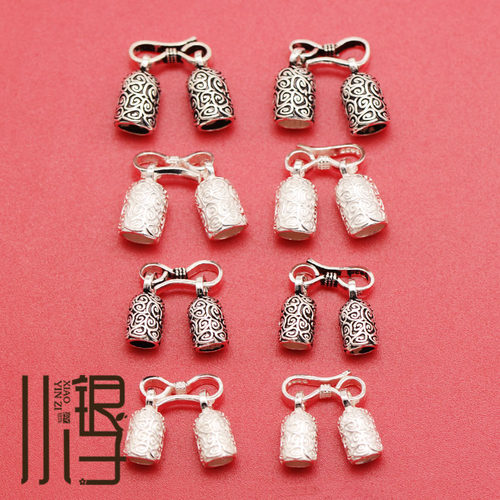 S925银祥云纹手链编绳粘扣龙虾扣