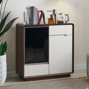 2024新款 语音高端家用茶吧机多功能办公奶油风餐边柜下置桶饮水机