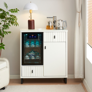 新款 轻奢奶油风高端茶吧机家用多功能带消毒一体柜客厅客厅饮水机