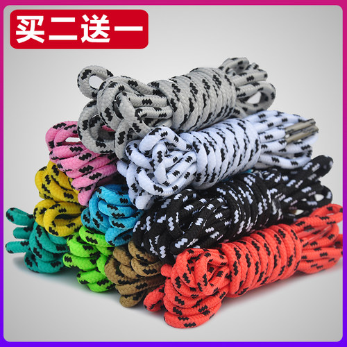 潮流百搭老爹鞋黑白彩色圆形鞋带