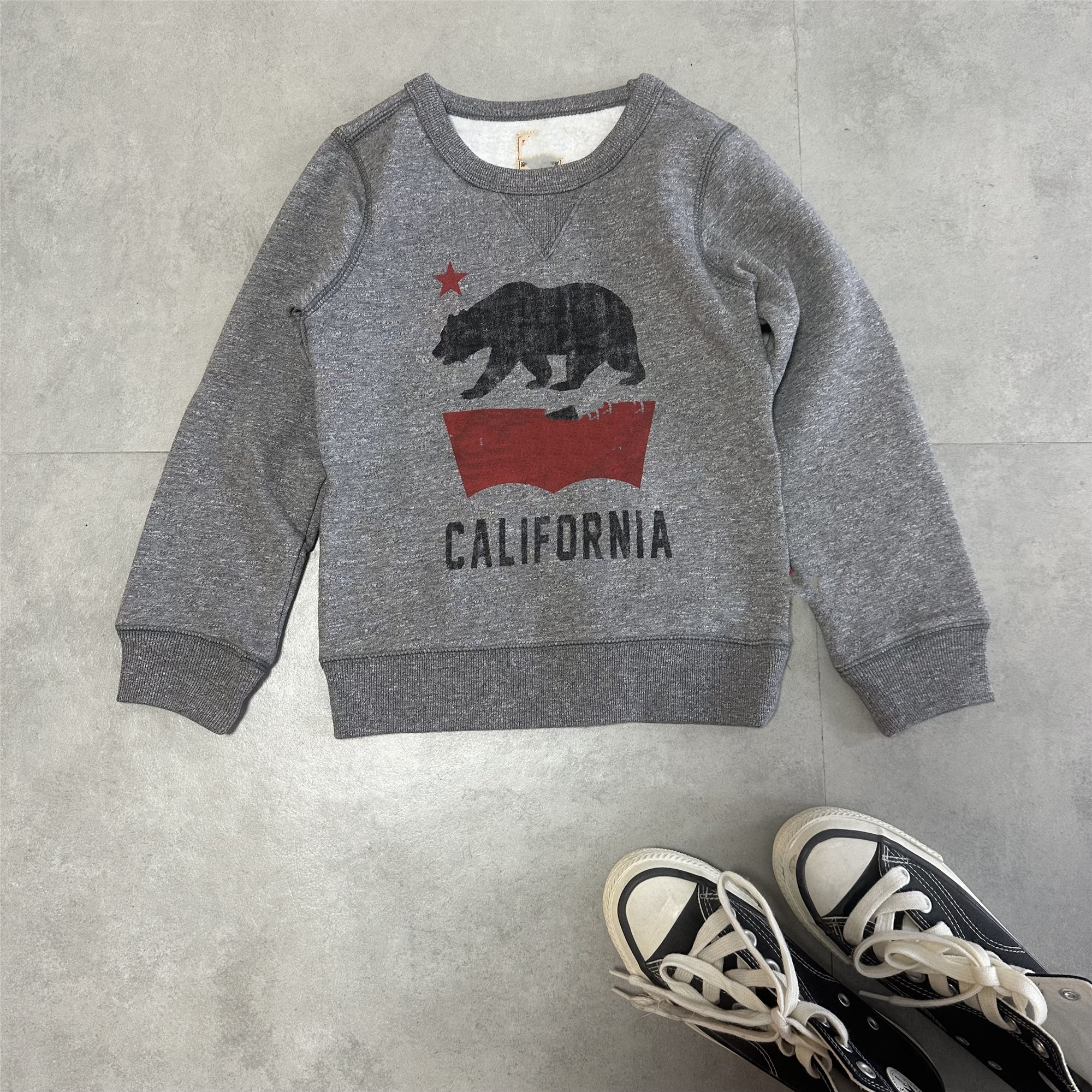 外贸L家元单　男女小中大童LOGO抓绒加绒卫衣80-165