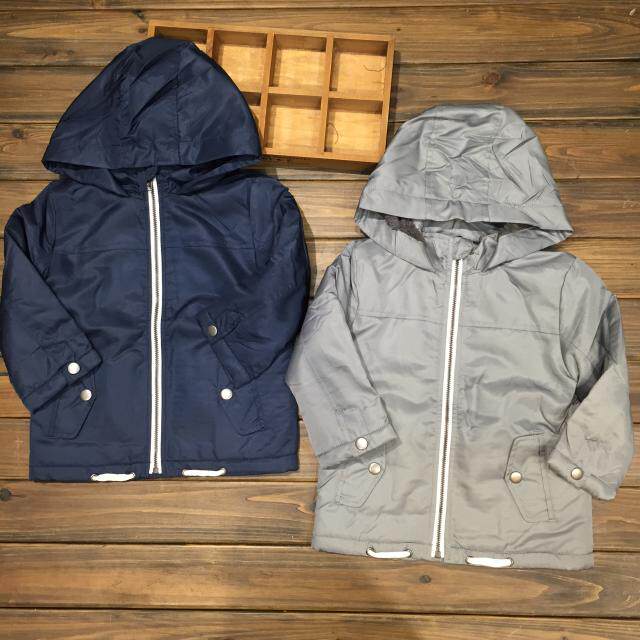 대외 무역 원래 주문 중대형 소년 방풍 및 방수 양털 후드 얇은 면 코트 면 코트 윈드 브레이커 100-150