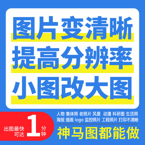 图片清晰度提升模糊照片清晰处理还原画质修复恢复无损大变高清