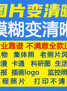 图片清晰度提升模糊照片处理老照片还原画质修复恢复像素集体照