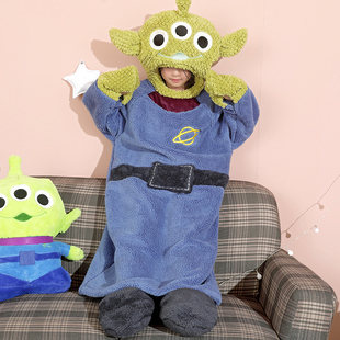 儿童睡衣珊瑚绒卡通三眼仔女童连体睡袍搞怪男孩睡袋法兰绒表演服