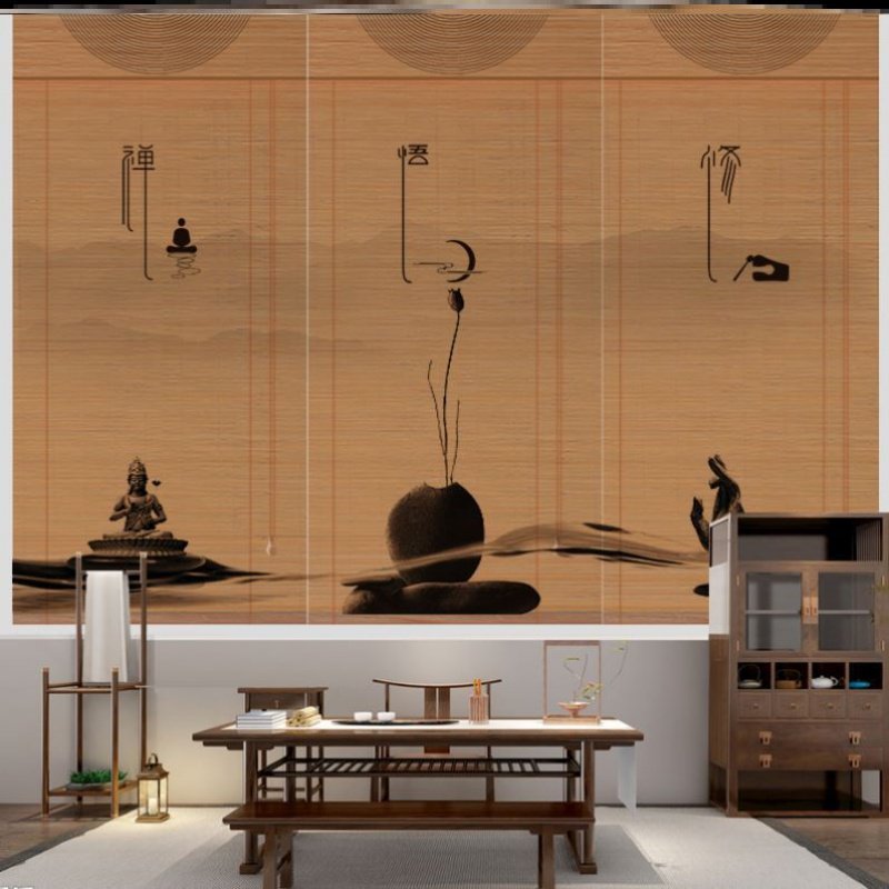 开放式厨房隔断帘升降卧室隔离拉帘推拉餐厅中式竹帘艺术装饰门帘|ruв категории домашний ткань, занавес, занавес и аксессуары, занавес - от Buy2taobao.com для оказания профессиональной услуги покупки агента Taobao