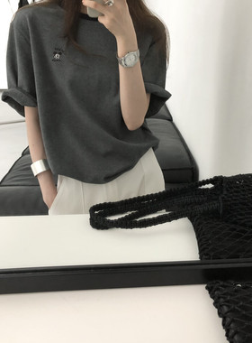 【Noia】秋季新款设计感小众宽松显瘦百搭卡通印花短袖T恤衫