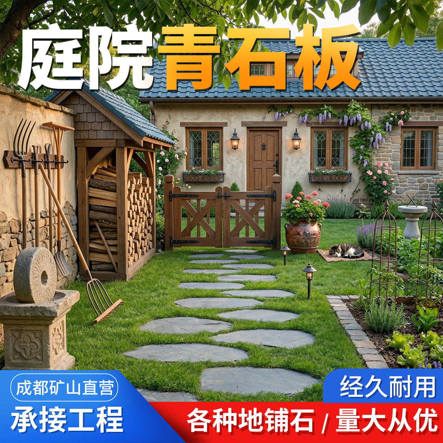 庭院地铺石田园风格成都送货上门