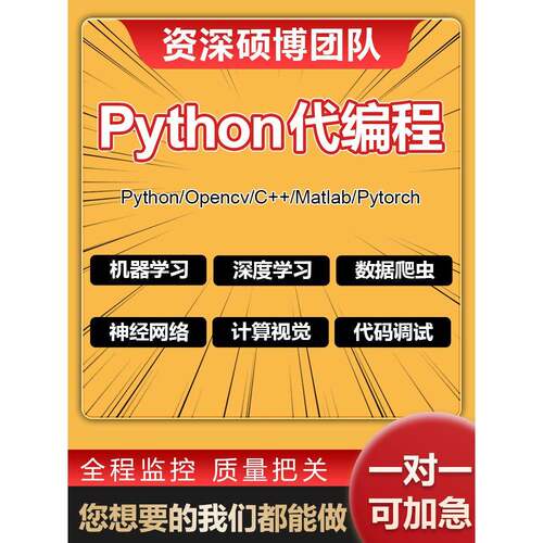 python深度学习算法cv代做跑编程序接单服务指导代码调试编写爬虫