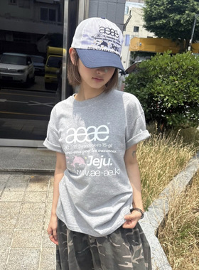 韩国小众潮牌aeae 26新款济州岛限定LOGO 小海豚拼接网眼棒球帽女