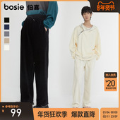 新款 卫裤 男情侣款 bosie2025年秋季 灯芯绒肌理感舒适垂感休闲裤 潮