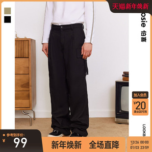 新款 长裤 宽松百搭休闲裤 大口袋慵懒裤 潮 男情侣工装 bosie伯喜秋季