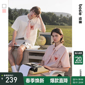 焦迈奇同款 衬衫 bosie2025夏季 可拆卸信封领带短袖 男情侣 新款