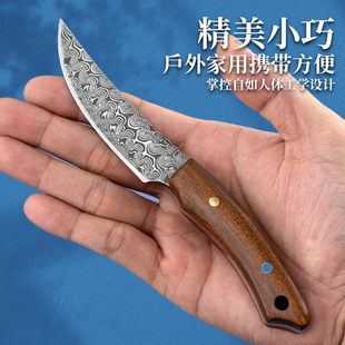 蒙古手把肉小刀专业吃羊肉藏族手工锻打刀具大马士革专用刀的刀锋