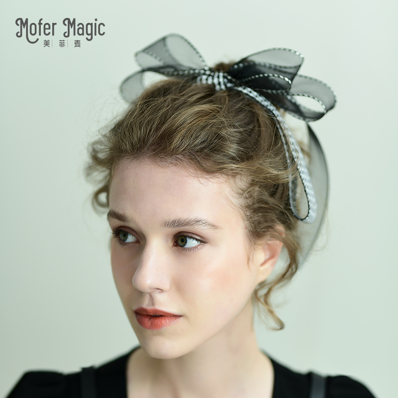 美菲麦轻灵发夹少女千鸟网纱