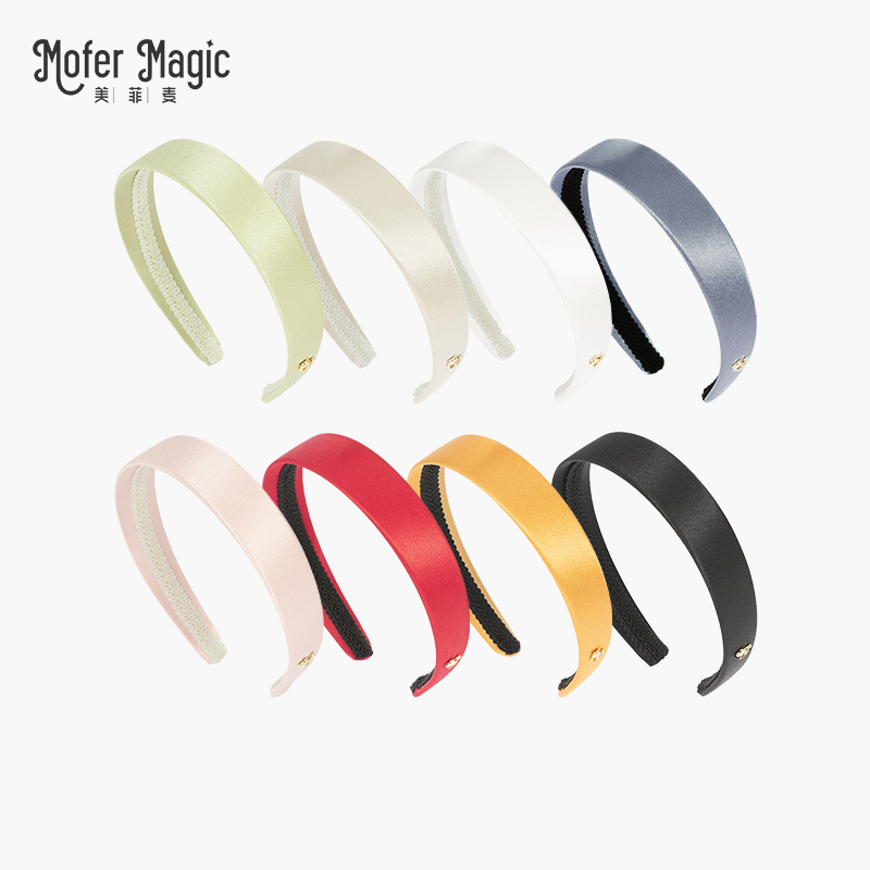 美菲麦真丝纯色发箍落难公主简约高级感百搭超仙糖果色发饰头箍女