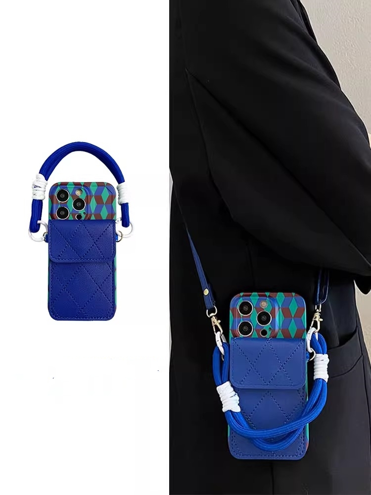 适用苹果16promax硅胶挂绳卡包软