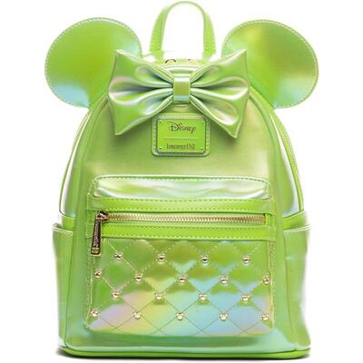 代购Loungefly女士迪士尼双肩包多口袋设计前袋拉链金属铆钉装饰