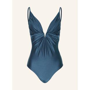 V领可调节肩带深背泳衣中高腰全包臀连体泳装 代购 Zimmermann女款