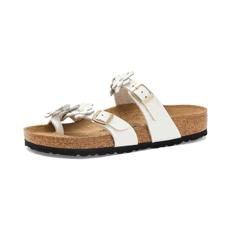 代购Birkenstock女士凉鞋透气吸汗软底轻便皮革鞋面圆形鞋头