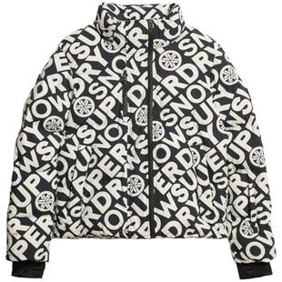 代购Superdry女士羽绒服防水防风保暖滑雪服短款连帽外套