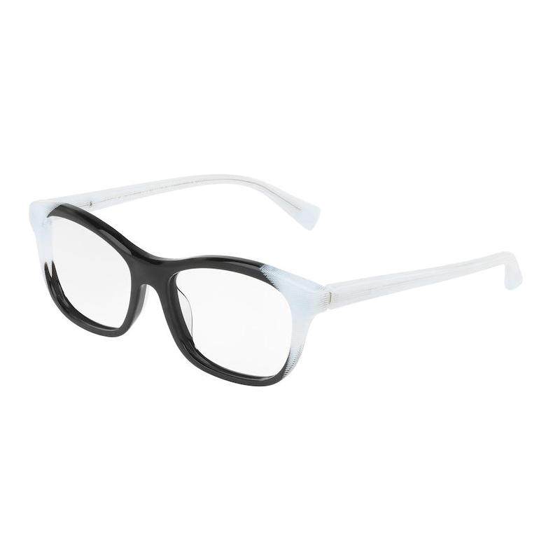 代购Alain Mikli女士眼镜框方形塑料黑白拼色大框日常佩戴通勤眼