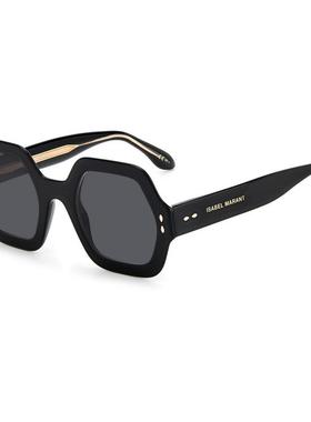 代购ISABEL MARANT太阳镜女防紫外线遮光时尚清晰黑色金色装饰