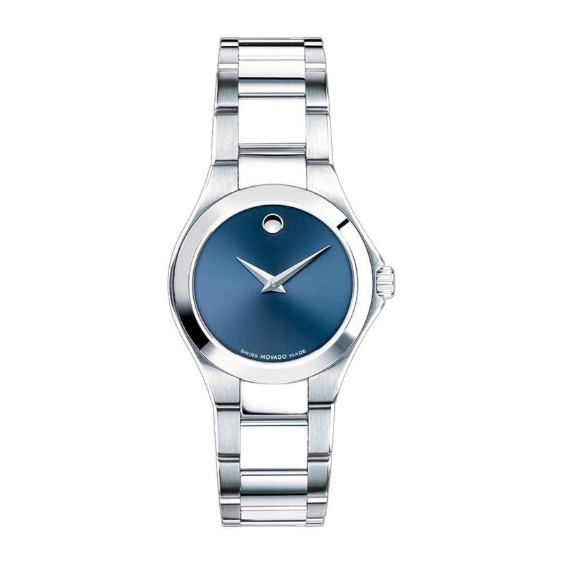 海外代购Movado/摩凡陀女士手表瑞士腕表30米防水精准计时钢带