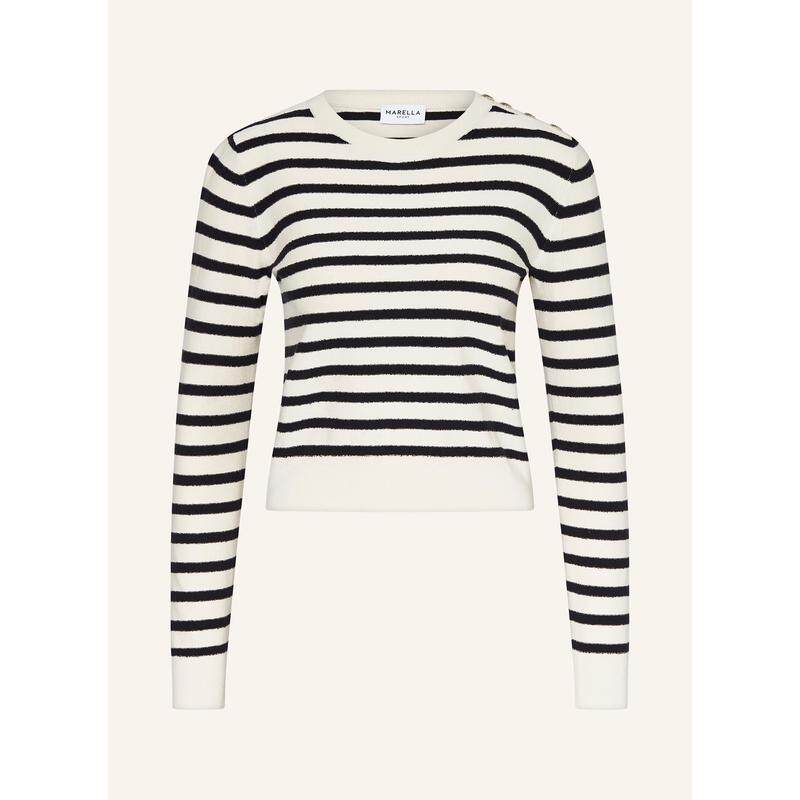 代购Marella女士毛衣保暖舒适条纹棉质日常秋冬针织爆款简约
