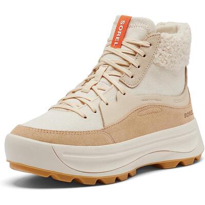 代购SOREL女士雪地靴防水保暖轻便环保材料系带中帮毛绒领厚底