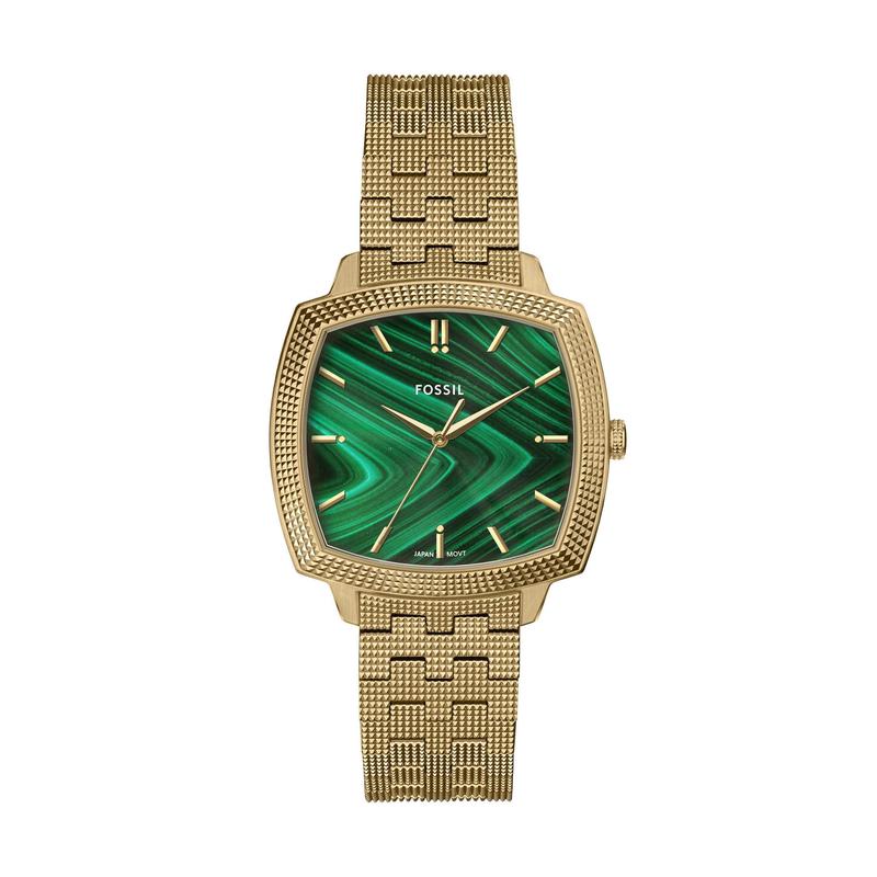 代购Fossil化石男士腕表计时夜光日期走时金属钢带防水绿盘商务休