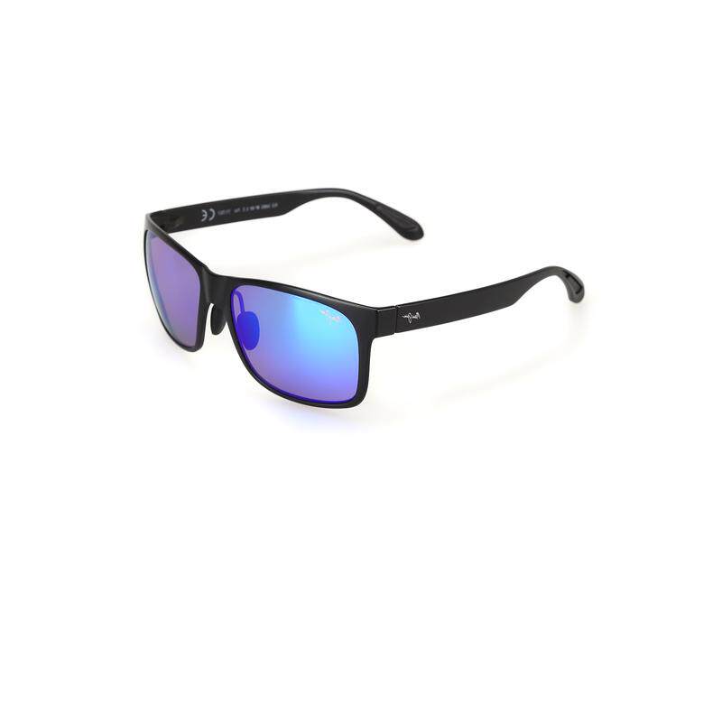 代购MauiJim太阳镜女遮光偏光防紫外线清晰方框醋酸酯金属蓝色镜