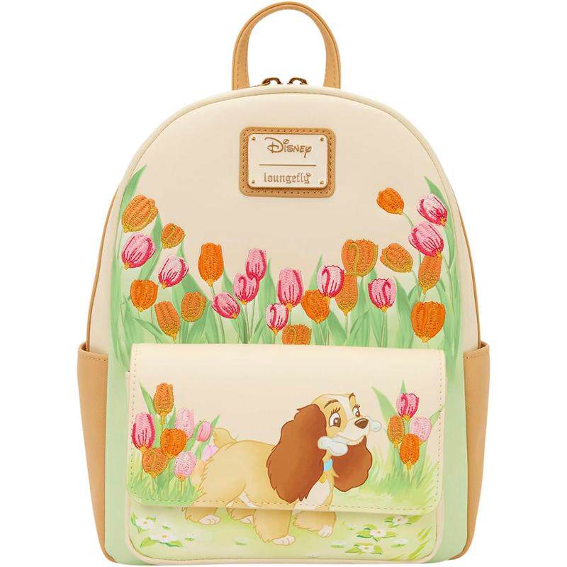 代购Loungefly女士迪士尼双肩包轻便携带可调节肩带前袋收纳