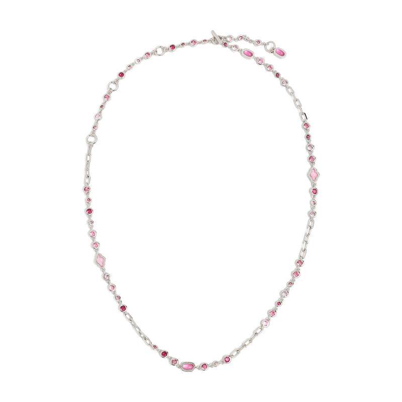 代购Kendra Scott女士项链精致优雅简约时尚银色粉色宝石