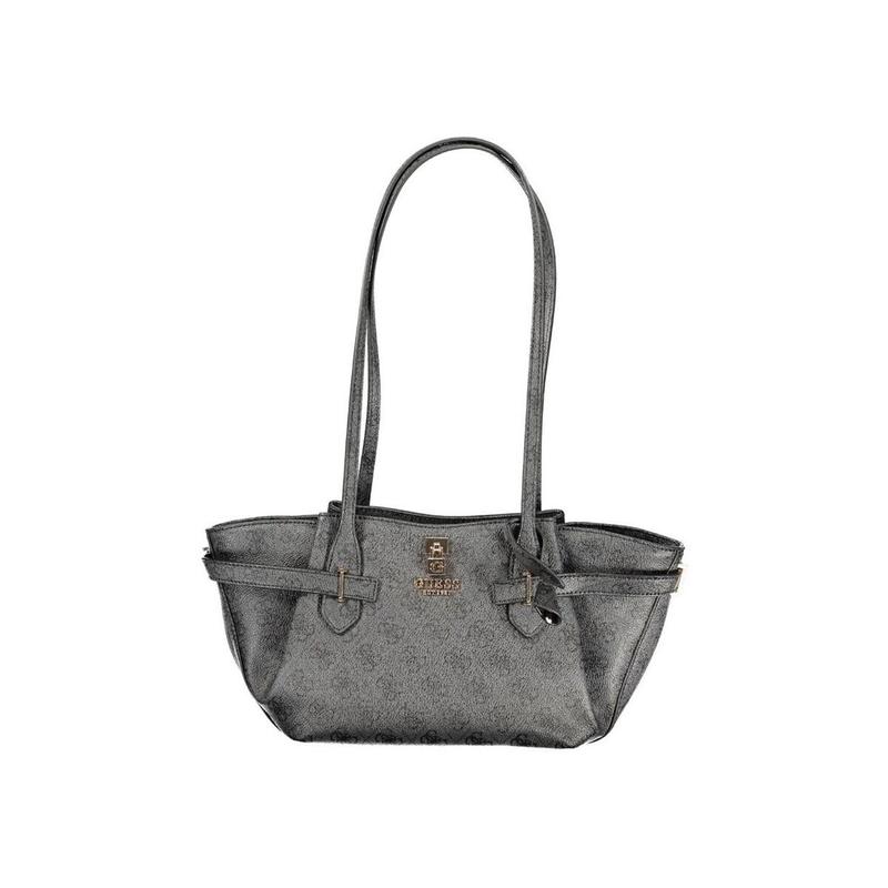 海外代购GUESS女士托特包大容量收纳石墨色印花通勤日常百搭大包