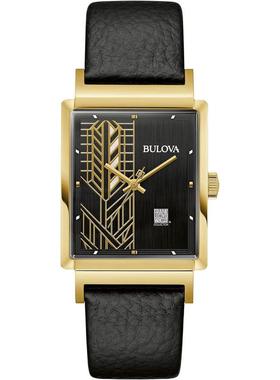 代购BULOVA宝路华男士腕表计时夜光日期秒针金属皮带方形防水